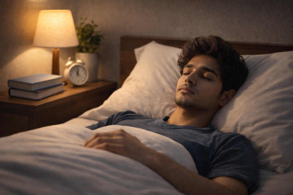 Night before exam calm sleep and visualization